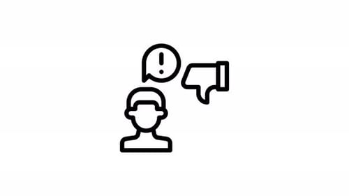 Minimalist Outline Icon Animation for Negative Feedback