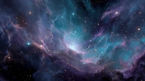 Stunning Cosmic Nebula with Twinkling Stars Background Loop