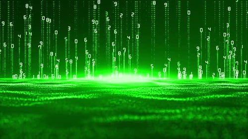 Green Digital Futuristic Matrix Technology Background Loop V4