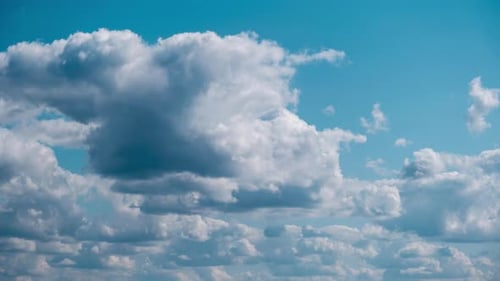 Timelapse of Clouds Moving in the Blue Sky Light White Puffy Cloud Space