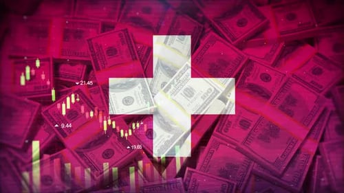 Swiss Economy Market Trends with US Dollar Background