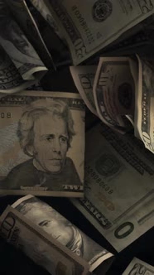 Dollar Bills And Cash Rolls Financial Background Vertical
