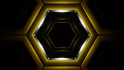 Gold And Silver In To Hexagon Background Vj Loop In 4K
