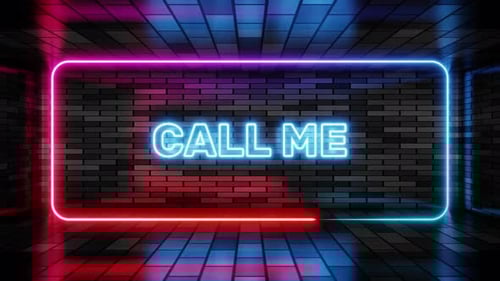 Neon Call to Action Text Reveal on Brick Wall