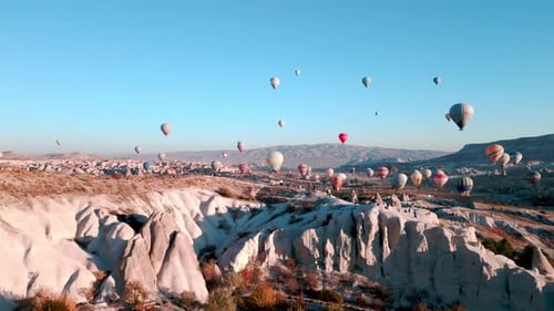 Hot Air Balloon Flight Festival in Aerial View Outdoors