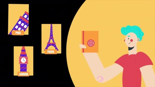 Animation des Weltreisebüros auf Alpha 4K