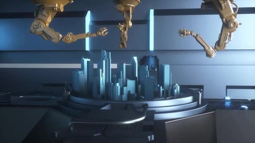 Automated Robotic Arm Assembly Line in Green Energy Electric Vehicle Production