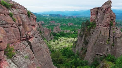 Spring Aerial View of Belogradchik Rocks and Fortress, Bulgaria