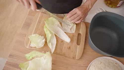 Lettuce Slicing for Healthy Meal Preparation