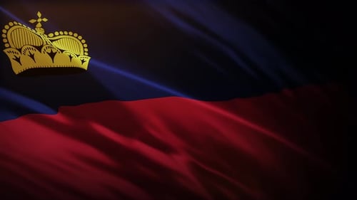 Liechtenstein National Flag Waving Loop Animation