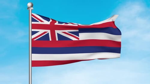 Realistic Waving Flag of Hawaii for National Identity Projects