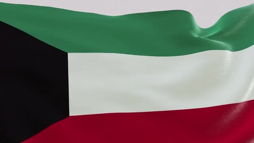 Realistic Waving Flag of Kuwait Animation