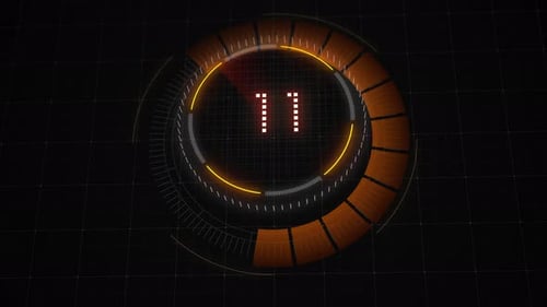 Futuristic Digital HUD Countdown Timer