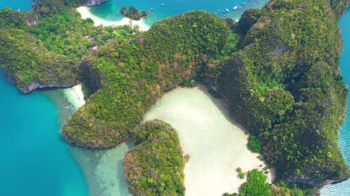 Tropical island paradise with beautiful lagoon