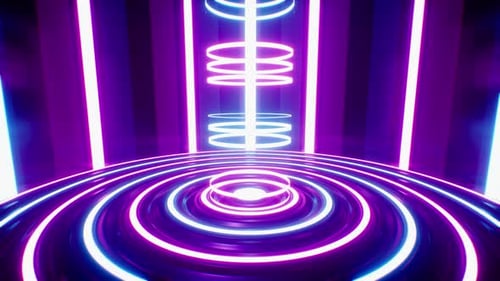 VJ Loop Of Neonlicht Circle Stage