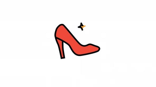 Red High Heel Shoe Icon Modern Animation