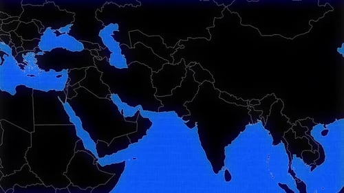 Futuristic Global Map with Country Highlight Animation