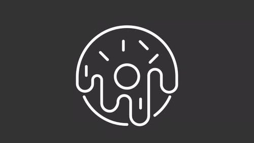 Minimalist Line Art Donut Icon Animation