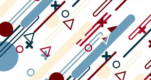 Animated Abstract Flat Design Geometric Background Loop