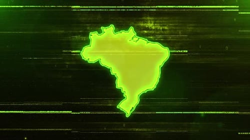 Brazil Digital Futuristic Glitch Map