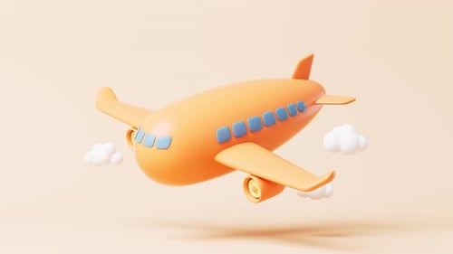 Animation en boucle d'un avion avec un style de dessin animé