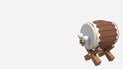 Mosque drum animation for ramadan. Bedug drum 3d animation. 3D drum with sticks