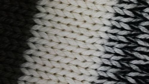 Black and White Knitting Wool Texture Background - close up