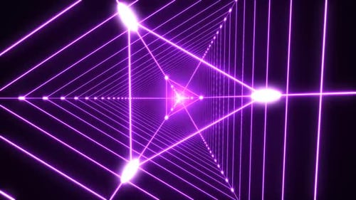 Dynamic neon tunnel simulation moves towards bright light destination