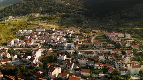 Aerial Drone Footage of Brac Island Beach at Sunrise