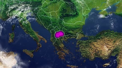 Map Animation Highlighting Macedonia for Geographic Travel Content