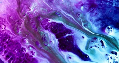 Paint Leak Color Spill Blue Violet Double Flow