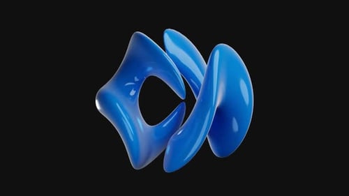 Modern Abstract Fluid 3D Shape Animation