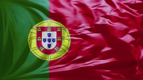 Realistic Waving Portugal Flag Seamless Loop