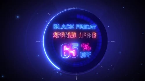 Futuristic Neon Black Friday Special Offer Promotion