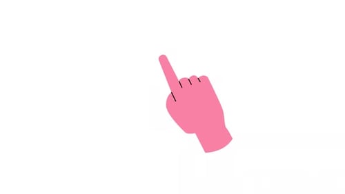Flat Design Pointing Hand Click Animation
