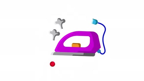 Colorful Iron Flat Icon Loop with Alpha Channel
