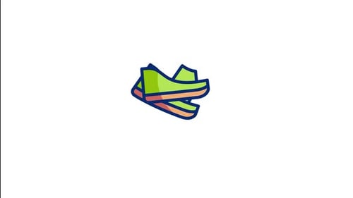 Animated Flat Design Sandal Icon Reveal
