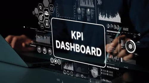 Modern KPI Dashboard Interface with Data Visualization Elements and Business Analytics Concepts in a