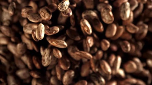 Close Up Shot of Stirred Pinto Beans
