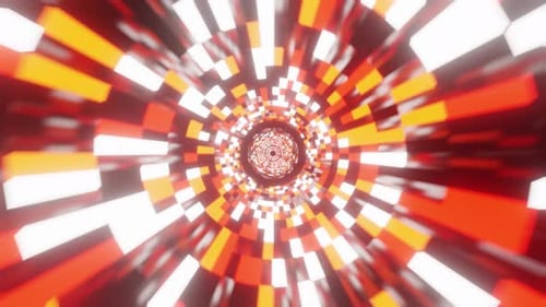 Space Tunnel Orange Black And White Tube Vj Loop Background