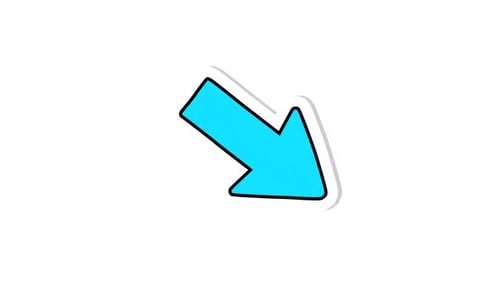Hand-Drawn Bouncing Blue Arrow Pointer Animation