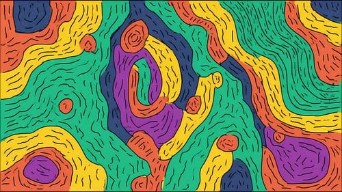 Colorful abstract fluid dynamics animation with vibrant patterns