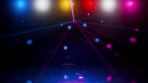 Animación en bucle de la pista de baile en estilo retro. Animación retro. Estilo disco. Luces brillantes. Ligera