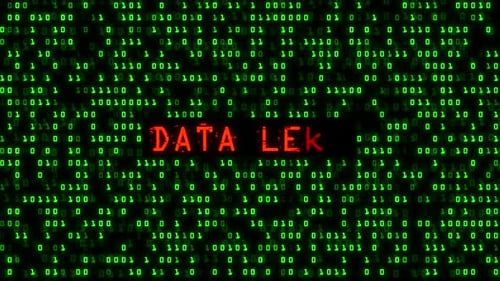 Animation zum Datenleck — Hintergrundschleife mit Binärcode für Cybersicherheits-Hacking-Angriffe — 4K