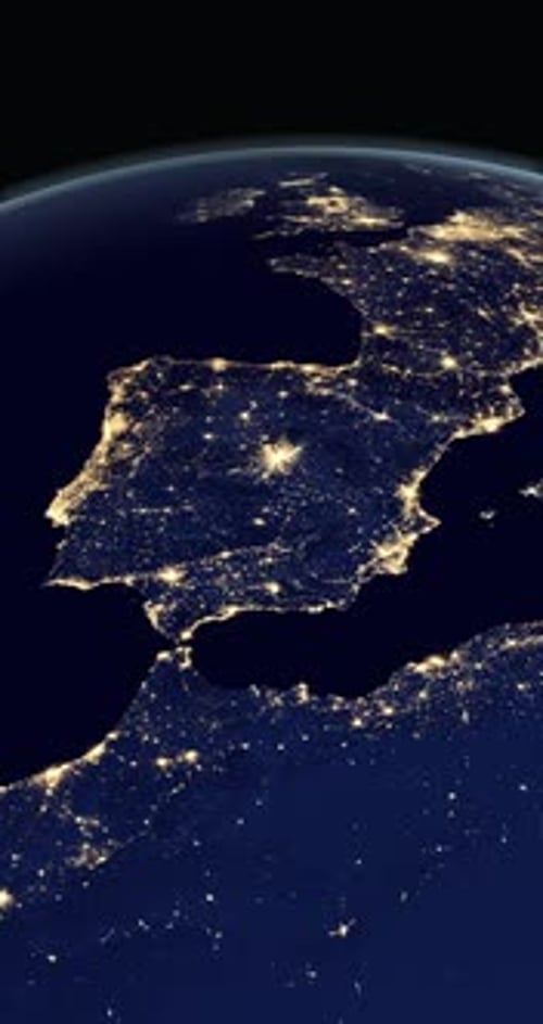 Iberian Peninsula at Night