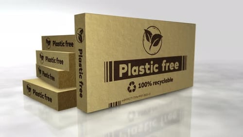 Sustainable Cardboard Boxes with Plastic Free 100% Recyclable Message