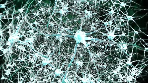 Abstract Brain Neurons Network Animation for Science and Tech