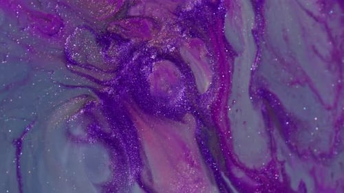 Abstract Shiny Purple Liquid Background with Glittering Particles