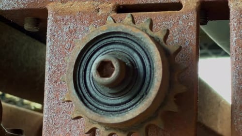 Video shot of rusty gear