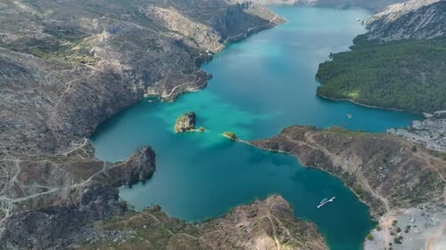 Aerial View Paddleboarding Journey Through Turkey s Grand Canyon Nature Exploration